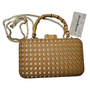 Tommy Bahama Woven Rattan Cane Clutch Bag